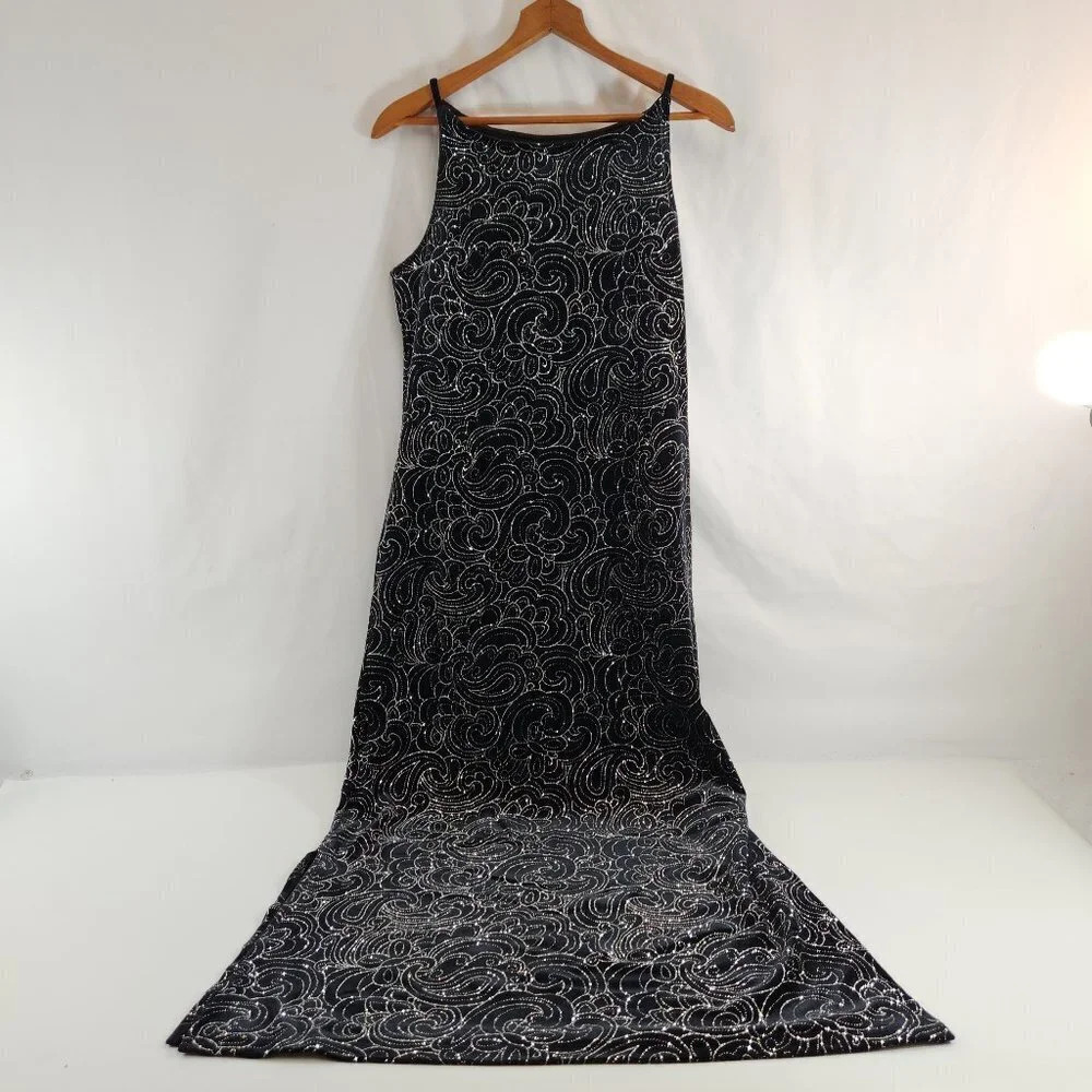 Limited Too  Y2K Black Sparkle Girls Long Dress